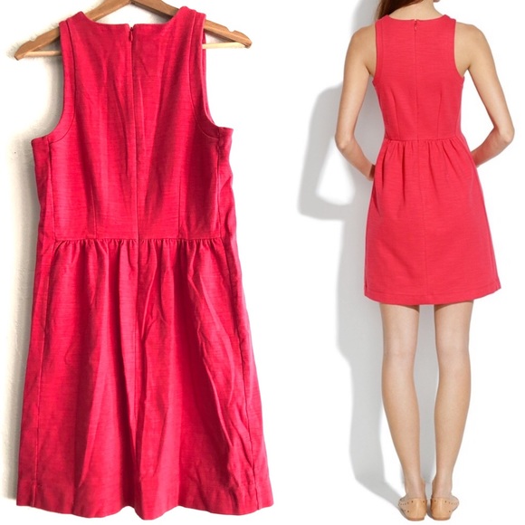 Madewell Keynote Ponte Red Fit and Flare sleeveless Dress in size Small - Picture 2 of 8